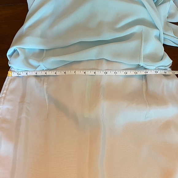 Vintage Ursula of Switzerland Formal Dress Sea Foam Blue Green Mother Of Bride - Picture 14 of 14